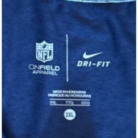 Nike NFL Onfield Patriots Shirt Dri-Fit Long Sleeve 2XL Blue - Picture 6 of 7
